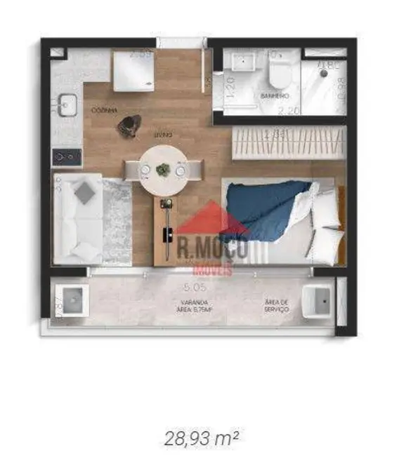 Foto 5 de Apartamento com 1 quarto à venda, 26m2 em Chácara Seis de Outubro, São Paulo - SP