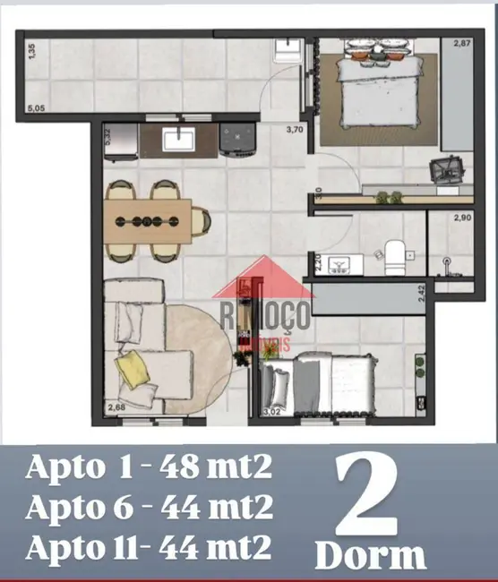 Foto 3 de Apartamento com 2 quartos à venda, 44m2 em Vila Carrão, São Paulo - SP