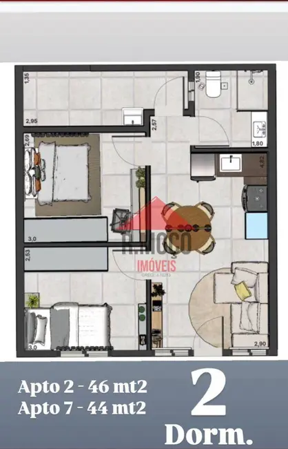 Foto 2 de Apartamento com 2 quartos à venda, 44m2 em Vila Carrão, São Paulo - SP