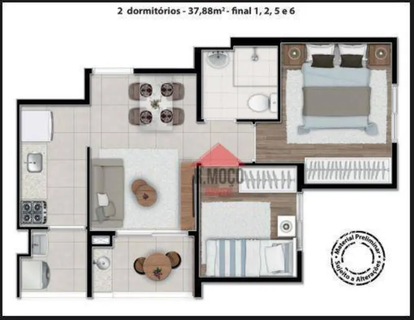Apartamento com 2 quartos à venda, 37m2 em Itaquera, São Paulo - SP - imagem 9 Foto 9 de Apartamento com 2 quartos à venda, 37m2 em Itaquera, São Paulo - SP