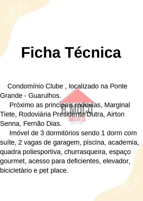 Foto 2 de Apartamento com 3 quartos à venda, 75m2 em Ponte Grande, Guarulhos - SP