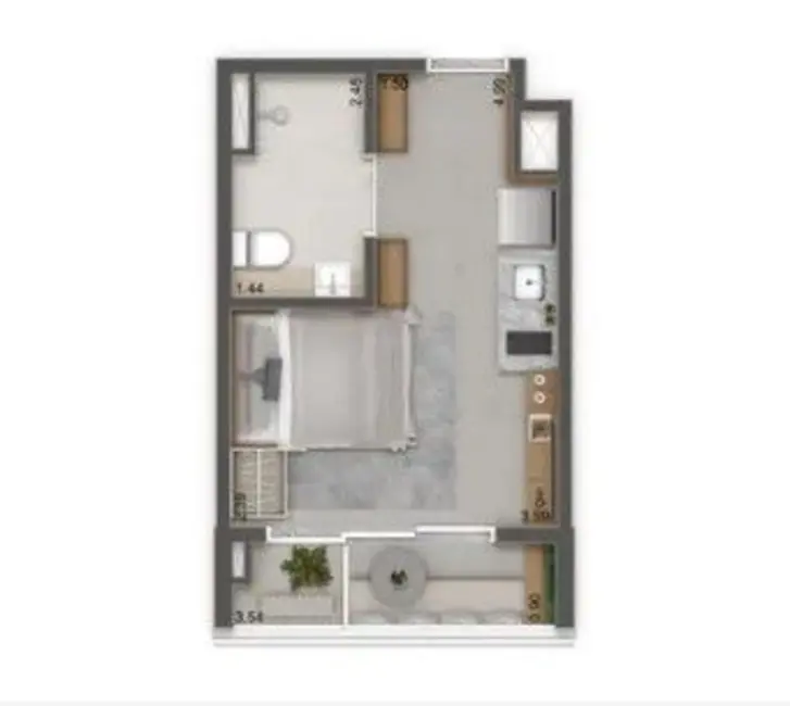 Kitnet com 1 quarto à venda, 24m2 em Tatuapé, São Paulo - SP - imagem 2 Foto 2 de Kitnet com 1 quarto à venda, 24m2 em Tatuapé, São Paulo - SP