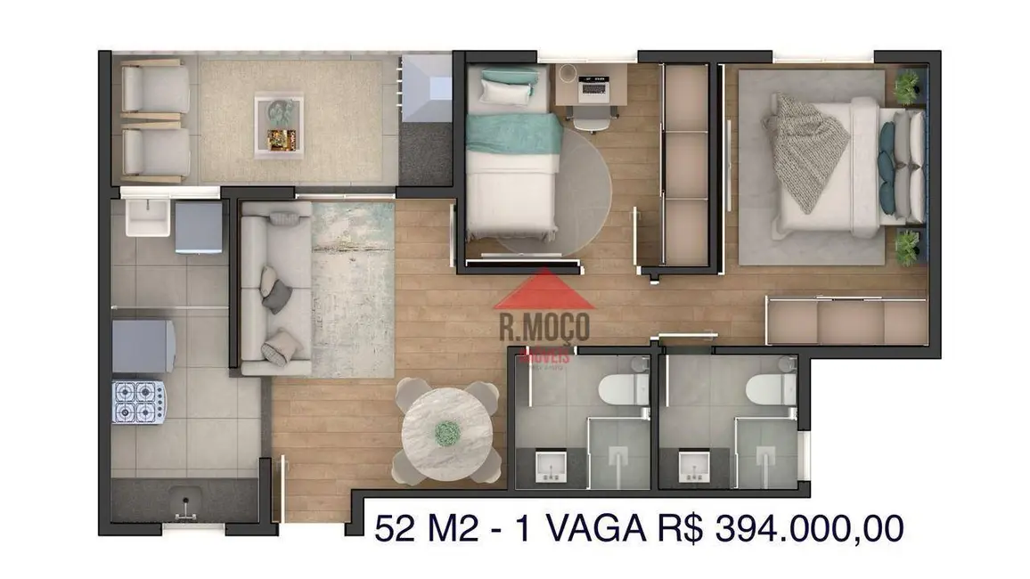 Foto 2 de Apartamento com 2 quartos à venda, 53m2 em Cidade Patriarca, São Paulo - SP