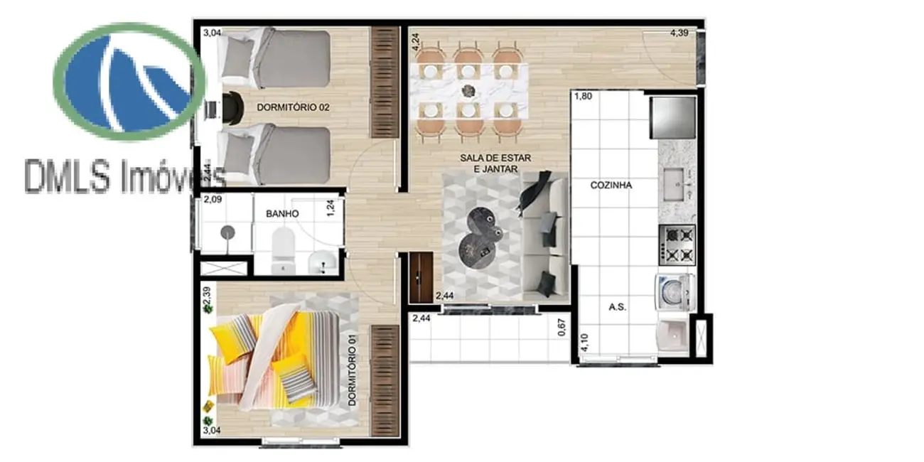 Foto 9 de Apartamento com 2 quartos à venda, 45m2 em Laranjeiras, Caieiras - SP