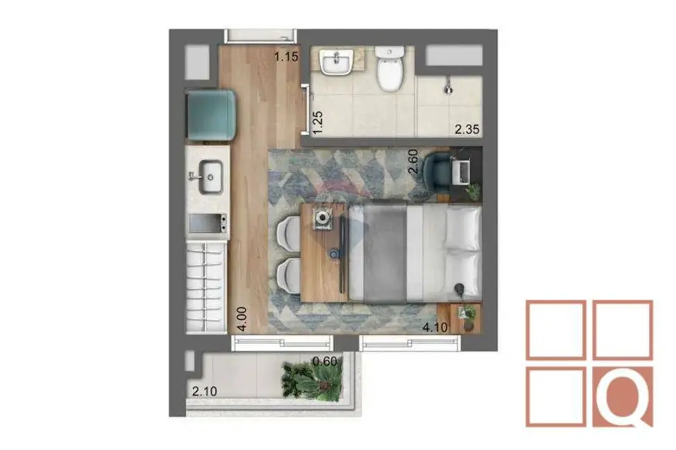 Kitnet com 1 quarto à venda, 21m2 em Santo Amaro, São Paulo - SP - imagem 4 Foto 4 de Kitnet com 1 quarto à venda, 21m2 em Santo Amaro, São Paulo - SP