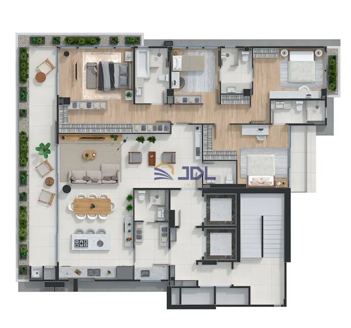 Apartamento com 4 quartos à venda, 199m2 em Jardim Blumenau, Blumenau - SC - imagem 4 Foto 4 de Apartamento com 4 quartos à venda, 199m2 em Jardim Blumenau, Blumenau - SC