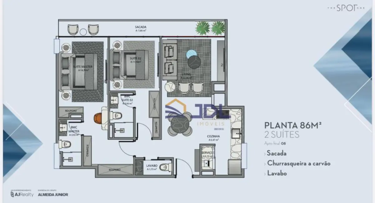 Apartamento com 2 quartos à venda, 125m2 em Estados, Balneario Camboriu - SC - imagem 7 Foto 7 de Apartamento com 2 quartos à venda, 125m2 em Estados, Balneario Camboriu - SC