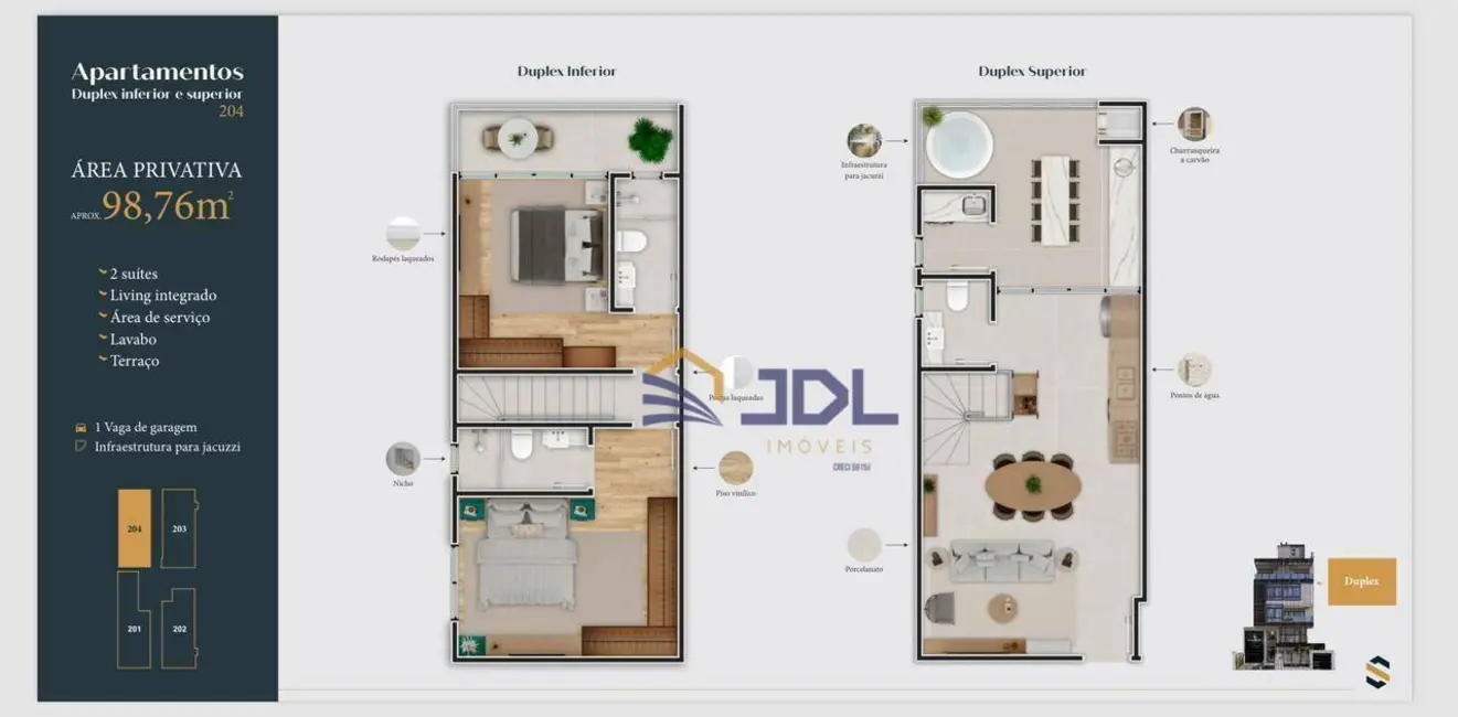Cobertura com 2 quartos à venda, 113m2 em Bombinhas - SC - imagem 9 Foto 9 de Cobertura com 2 quartos à venda, 113m2 em Bombinhas - SC