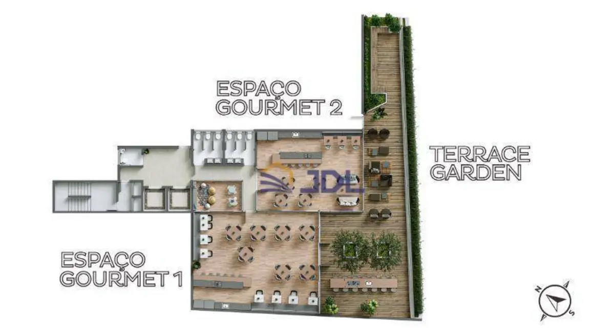 Apartamento com 1 quarto à venda, 63m2 em Blumenau - SC - imagem 4 Foto 4 de Apartamento com 1 quarto à venda, 63m2 em Blumenau - SC
