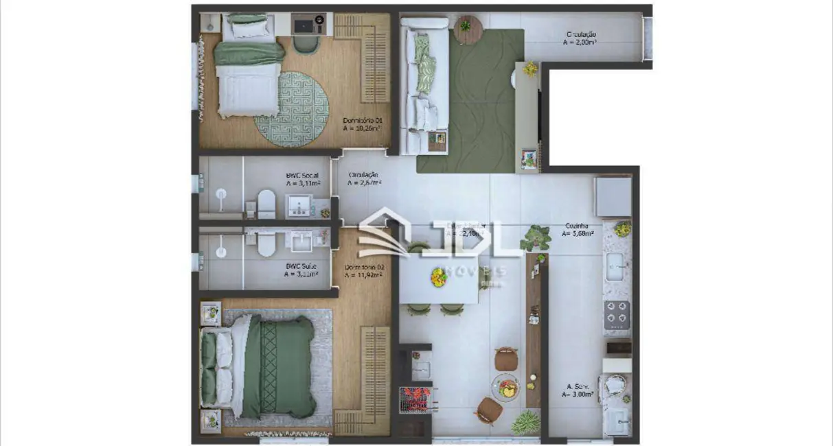 Apartamento com 2 quartos à venda, 74m2 em Vorstadt, Blumenau - SC - imagem 8 Foto 8 de Apartamento com 2 quartos à venda, 74m2 em Vorstadt, Blumenau - SC
