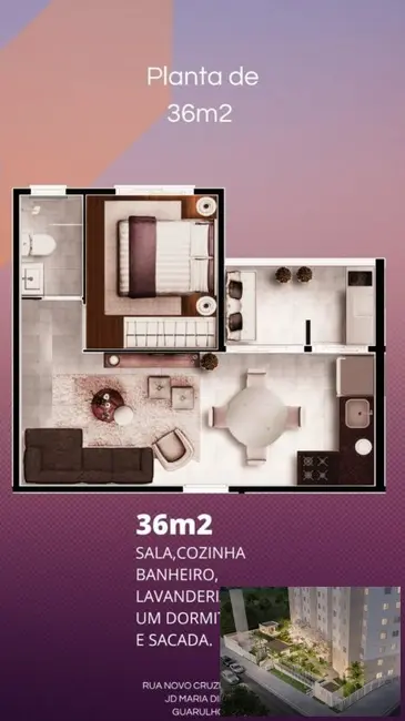 Foto 2 de Apartamento com 2 quartos à venda, 40m2 em Jardim Maria Dirce, Guarulhos - SP