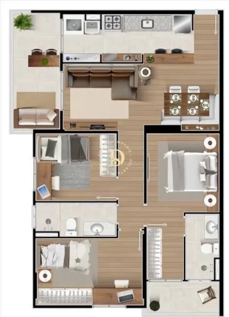 Apartamento com 2 quartos à venda, 65m2 em Sao Jose Dos Campos - SP - imagem 3 Foto 3 de Apartamento com 2 quartos à venda, 65m2 em Sao Jose Dos Campos - SP