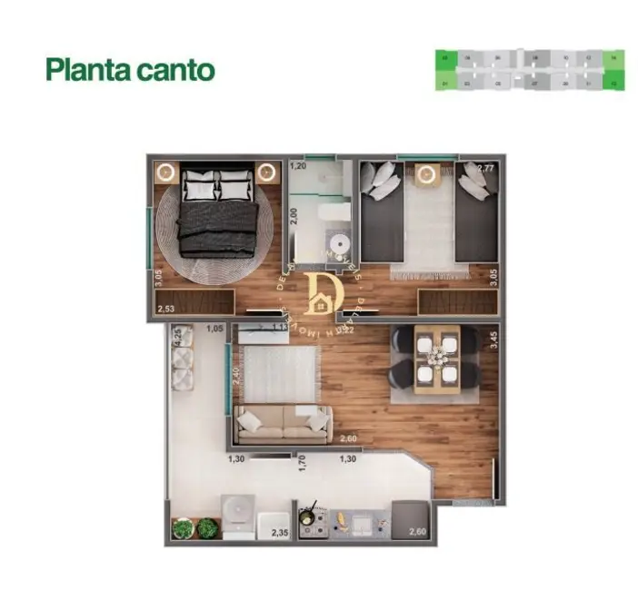 Foto 8 de Apartamento com 2 quartos à venda, 52m2 em Sao Jose Dos Campos - SP
