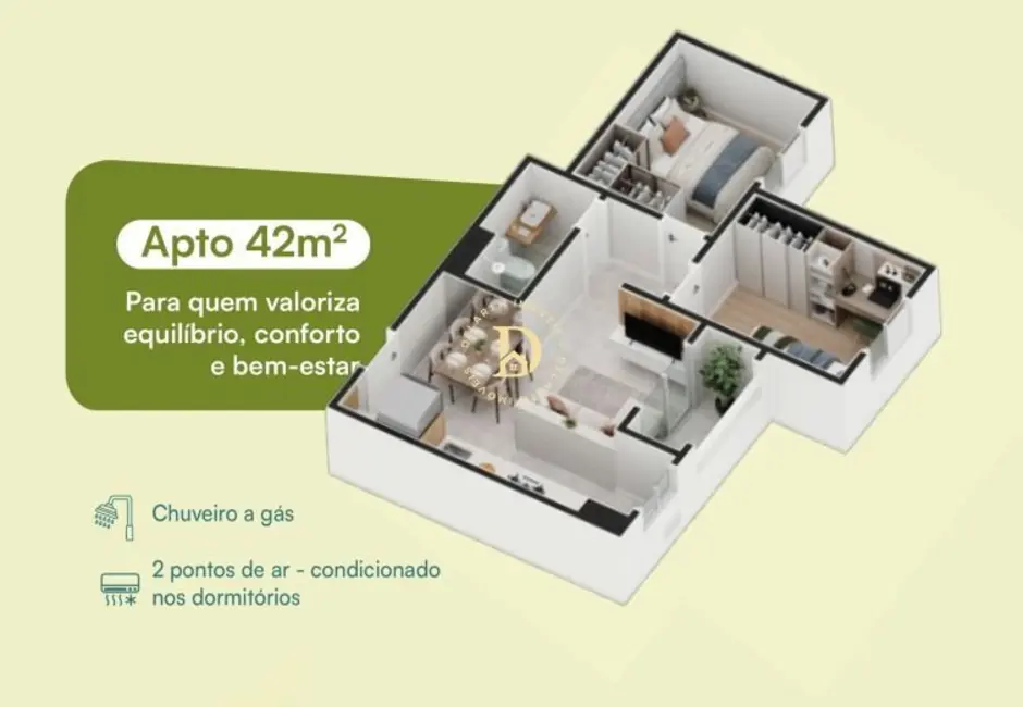 Foto 3 de Apartamento com 2 quartos à venda, 42m2 em Sao Jose Dos Campos - SP