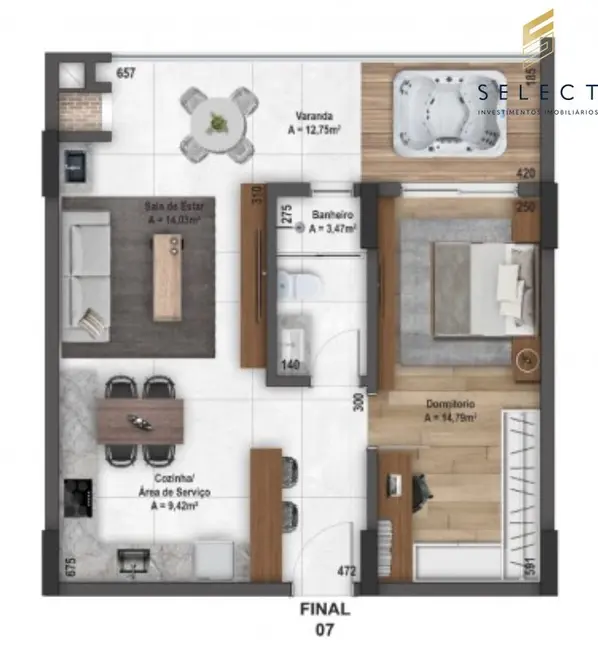 Foto 2 de Apartamento com 1 quarto à venda, 64m2 em Nossa Senhora do Rosário, Santa Maria - RS