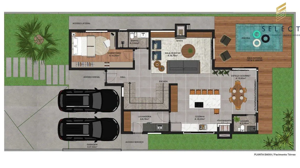 Foto 3 de Casa de Condomínio com 4 quartos à venda, 262m2 em Tomazetti, Santa Maria - RS