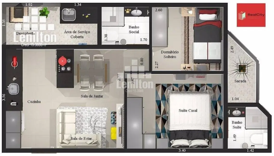 Foto 4 de Cobertura com 2 quartos à venda, 88m2 em Vila Sacadura Cabral, Santo Andre - SP