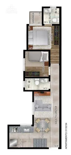 Foto 6 de Apartamento com 2 quartos à venda, 44m2 em Santa Maria, Santo Andre - SP