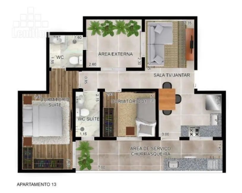 Foto 3 de Apartamento com 2 quartos à venda, 44m2 em Santa Maria, Santo Andre - SP