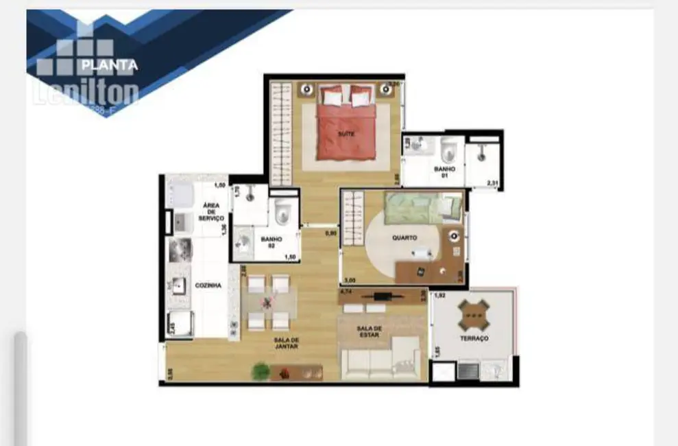 Foto 3 de Apartamento com 2 quartos à venda, 55m2 em Vila Tibiriçá, Santo Andre - SP