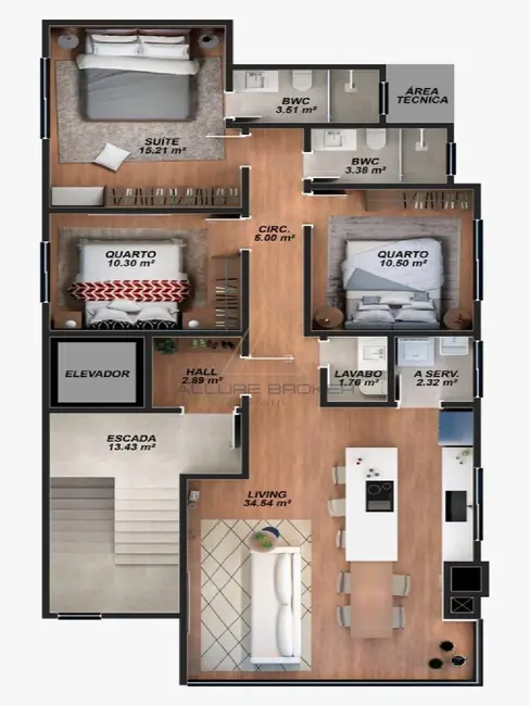 Foto 4 de Apartamento com 3 quartos à venda, 95m2 em Balneario Picarras - SC