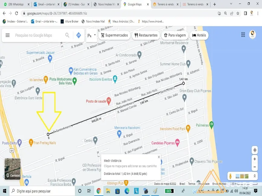 Foto 8 de Terreno / Lote à venda, 260m2 em Balneario Picarras - SC