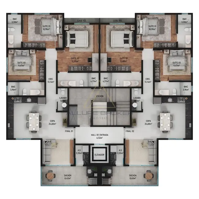 Foto 7 de Apartamento com 3 quartos à venda, 100m2 em Balneario Picarras - SC