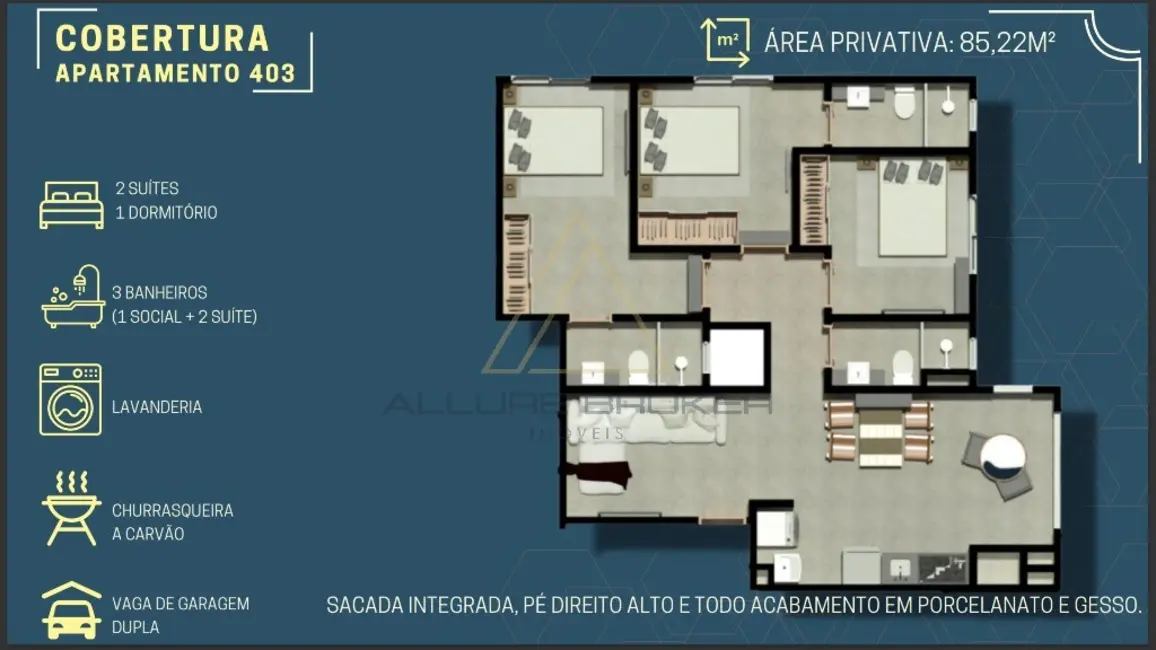 Foto 4 de Apartamento com 3 quartos à venda, 83m2 em Balneario Picarras - SC