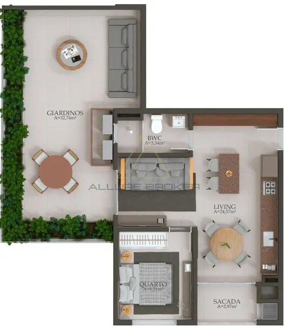 Foto 7 de Apartamento com 1 quarto à venda, 32m2 em Centro, Balneario Picarras - SC