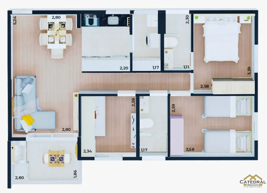 Foto 2 de Apartamento com 3 quartos à venda, 68m2 em Recanto Quarto Centenário, Jundiai - SP