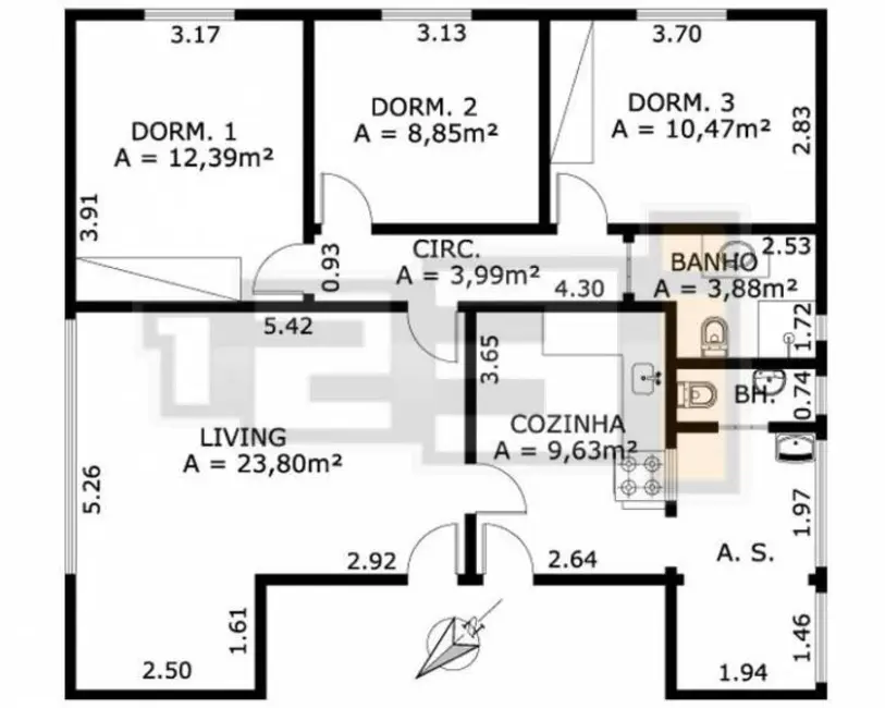 Foto 3 de Apartamento com 3 quartos à venda e para alugar, 85m2 em Madalena, Recife - PE