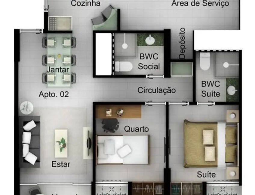 Apartamento com 3 quartos à venda e para alugar, 68m2 em Boa Viagem, Recife - PE - imagem 4 Foto 4 de Apartamento com 3 quartos à venda e para alugar, 68m2 em Boa Viagem, Recife - PE