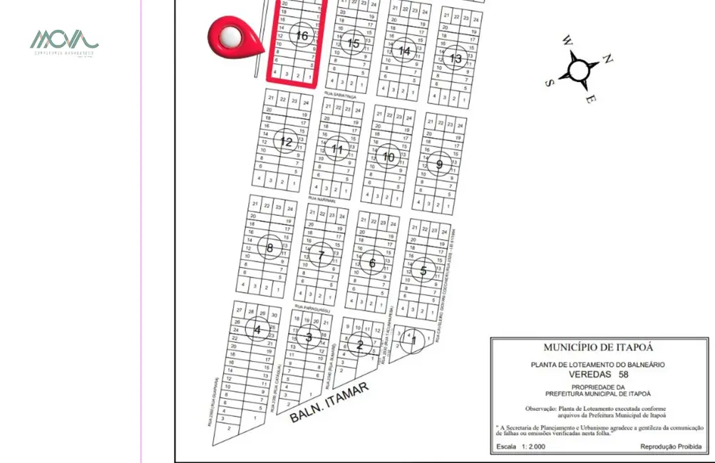 Foto 1 de Terreno / Lote à venda, 420m2 em Itapoa - SC