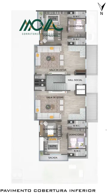 Foto 9 de Apartamento com 3 quartos à venda, 143m2 em Itapoa - SC