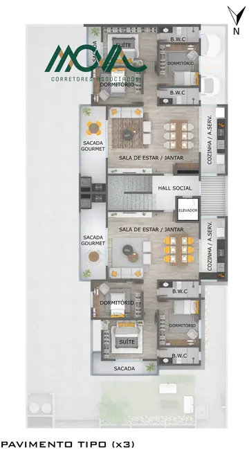 Foto 8 de Apartamento com 3 quartos à venda, 143m2 em Itapoa - SC