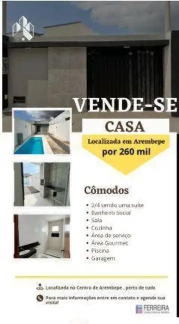 Foto 2 de Casa de Condomínio com 2 quartos à venda, 62m2 em Camacari - BA