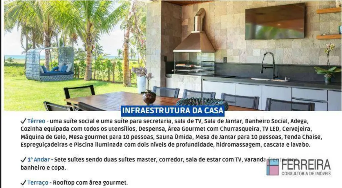 Casa de Condomínio com 9 quartos à venda e para alugar, 1000m2 em Costa do Sauípe, Mata De Sao Joao - BA - imagem 5 Foto 5 de Casa de Condomínio com 9 quartos à venda e para alugar, 1000m2 em Costa do Sauípe, Mata De Sao Joao - BA