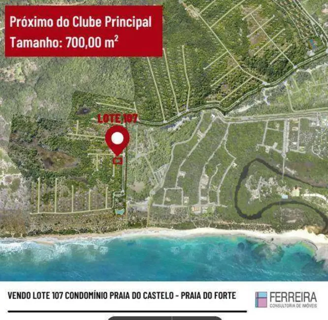 Terreno / Lote à venda, 700m2 em Mata De Sao Joao - BA - imagem 1 Foto 1 de Terreno / Lote à venda, 700m2 em Mata De Sao Joao - BA