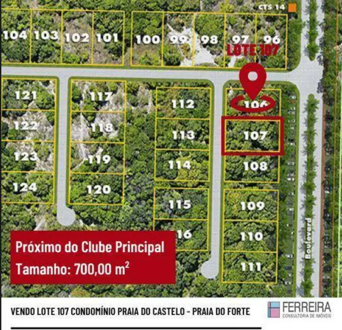 Terreno / Lote à venda, 700m2 em Mata De Sao Joao - BA - imagem 3 Foto 3 de Terreno / Lote à venda, 700m2 em Mata De Sao Joao - BA