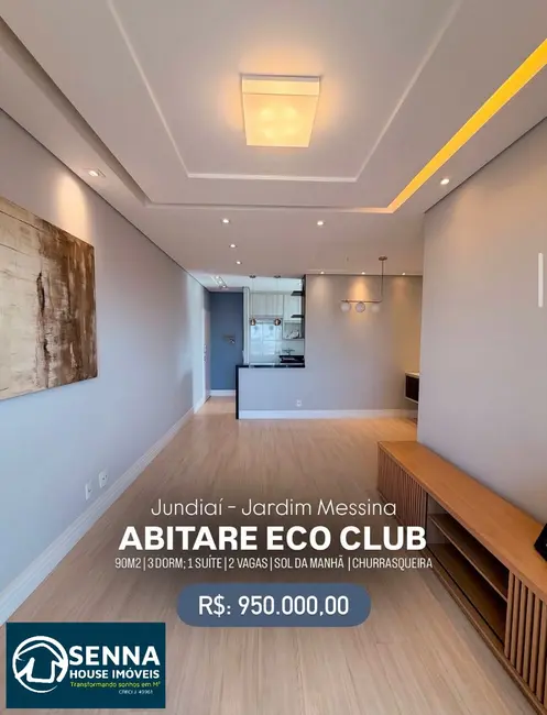 Foto 1 de Apartamento com 3 quartos à venda, 89m2 em Jardim Messina, Jundiai - SP