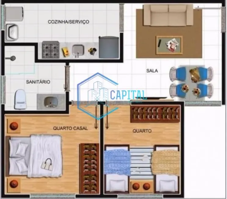 Apartamento com 2 quartos à venda, 44m2 em Muchila, Feira De Santana - BA - imagem 8 Foto 8 de Apartamento com 2 quartos à venda, 44m2 em Muchila, Feira De Santana - BA