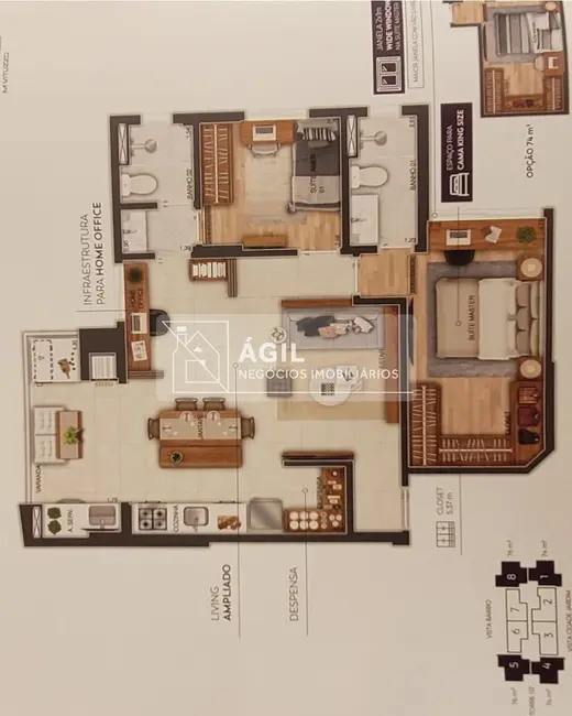 Apartamento com 3 quartos à venda, 143m2 em Sao Jose Dos Campos - SP - imagem 5 Foto 5 de Apartamento com 3 quartos à venda, 143m2 em Sao Jose Dos Campos - SP