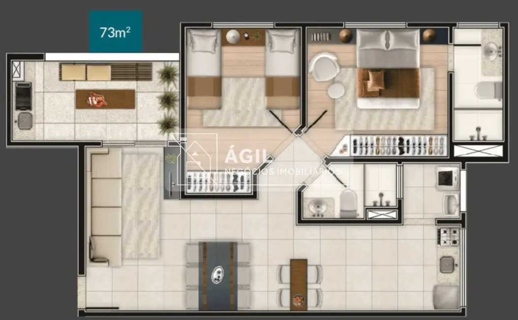 Foto 2 de Apartamento com 2 quartos à venda, 73m2 em Bairro do Colonia, Jacarei - SP