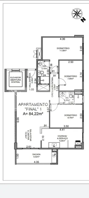 Foto 6 de Apartamento com 3 quartos à venda, 84m2 em Loteamento Villa Branca, Jacarei - SP