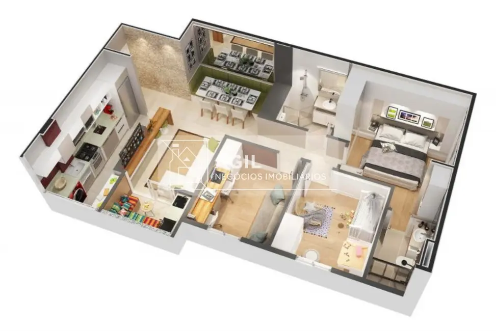 Foto 2 de Apartamento com 3 quartos à venda, 65m2 em Sao Jose Dos Campos - SP