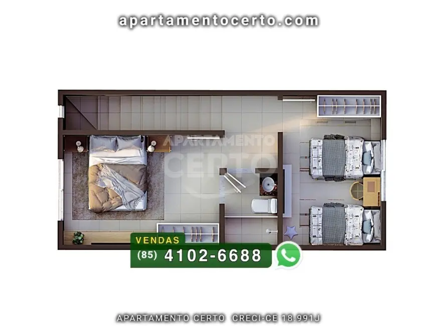 Casa de Condomínio com 2 quartos à venda, 71m2 em Caucaia - CE - imagem 7 Foto 7 de Casa de Condomínio com 2 quartos à venda, 71m2 em Caucaia - CE