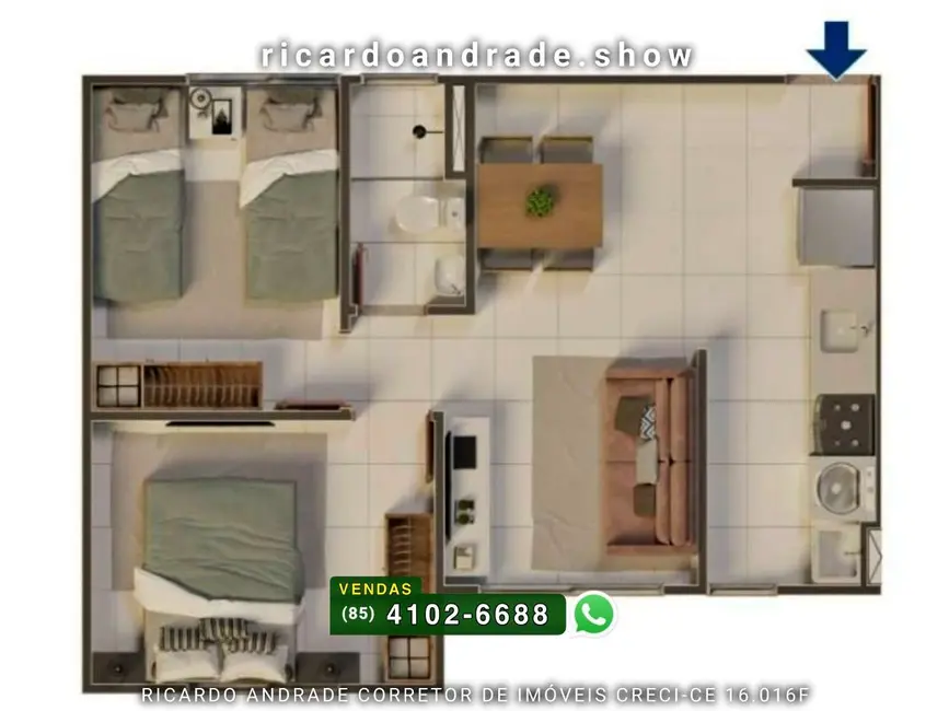 Apartamento com 2 quartos à venda, 41m2 em Pajuçara, Maracanau - CE - imagem 6 Foto 6 de Apartamento com 2 quartos à venda, 41m2 em Pajuçara, Maracanau - CE