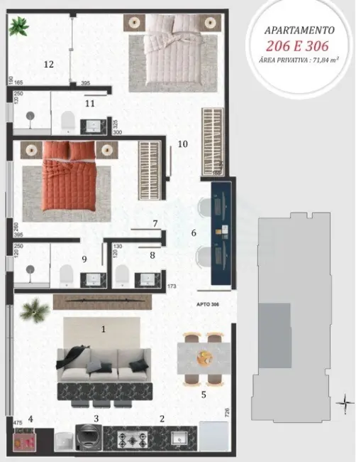 Apartamento com 2 quartos à venda, 72m2 em Ingleses do Rio Vermelho, Florianopolis - SC - imagem 3 Foto 3 de Apartamento com 2 quartos à venda, 72m2 em Ingleses do Rio Vermelho, Florianopolis - SC