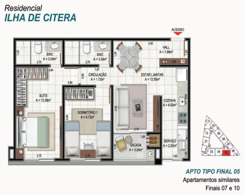 Apartamento com 2 quartos à venda, 63m2 em Ingleses do Rio Vermelho, Florianopolis - SC - imagem 8 Foto 8 de Apartamento com 2 quartos à venda, 63m2 em Ingleses do Rio Vermelho, Florianopolis - SC