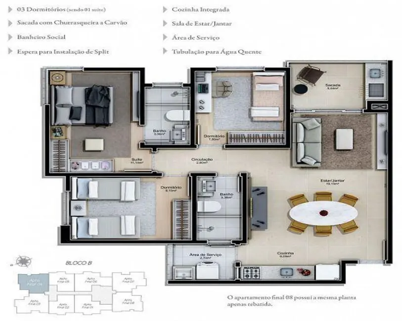 Foto 2 de Apartamento com 3 quartos à venda, 157m2 em Agronômica, Florianopolis - SC